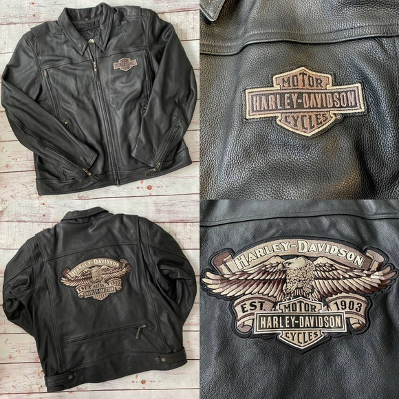 Harley-Davidson Old Forge Leather Motorcycle Jacket - 2XL - Picture 3 of 12